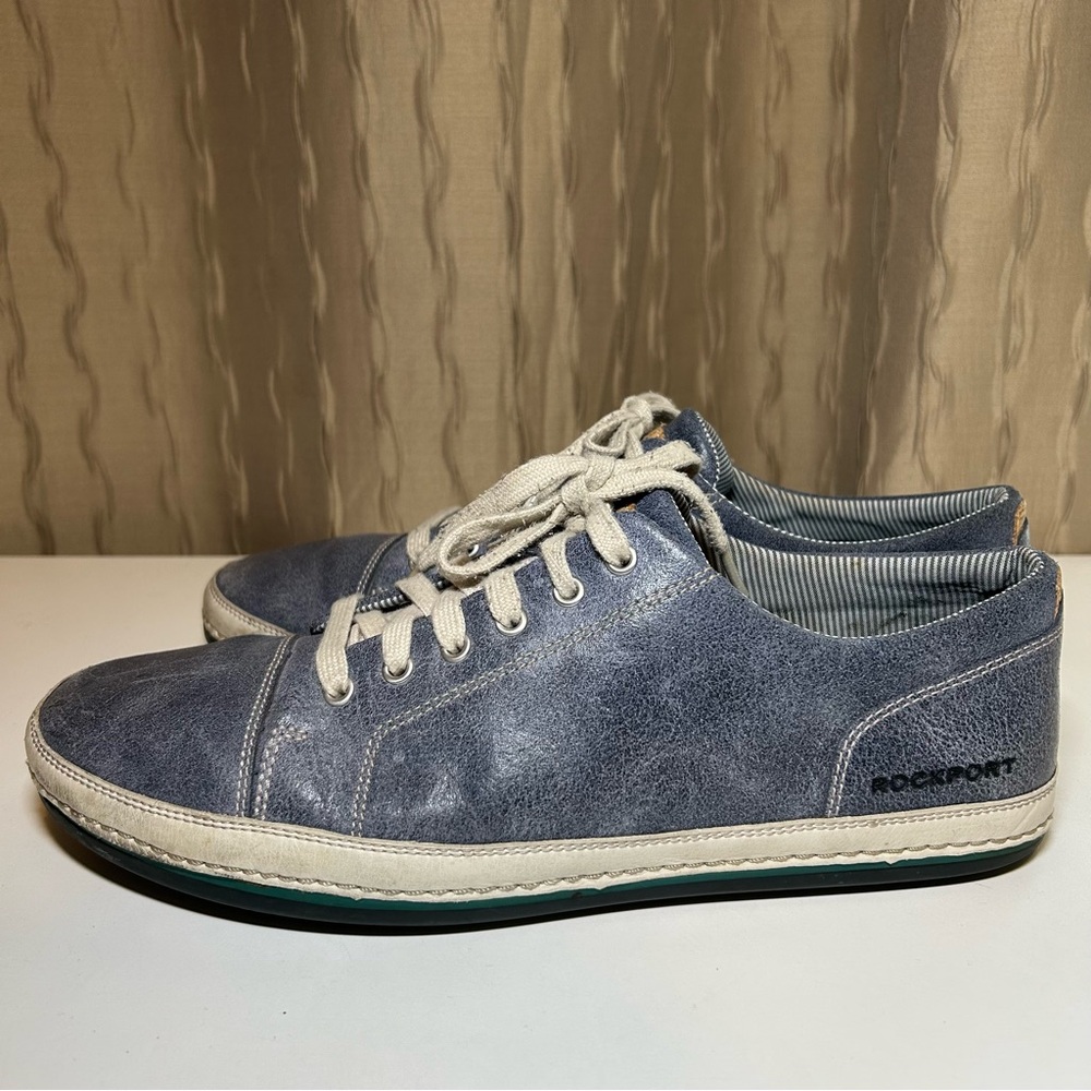 Rockport Adiprene by adidas Men's 10 Blue Leather Harbor Point Lace To Toe Walk